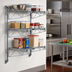 Thumbnail image #2 for Quantum Wall-Mounted Cantilever Starter Shelving Unit with 3 Wire Shelves, Gray Epoxy Antimicrobial Finish