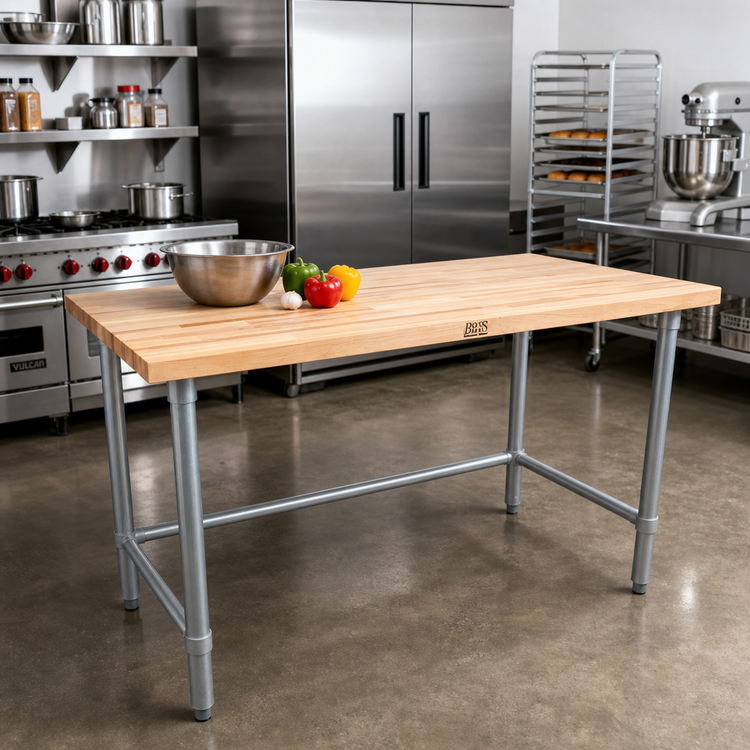 Product image #2 for John Boos Wood Top Work Table, 48 x 30 x 35 Inches, 1-1/2 Inch Northern Hard Rock Maple Top
