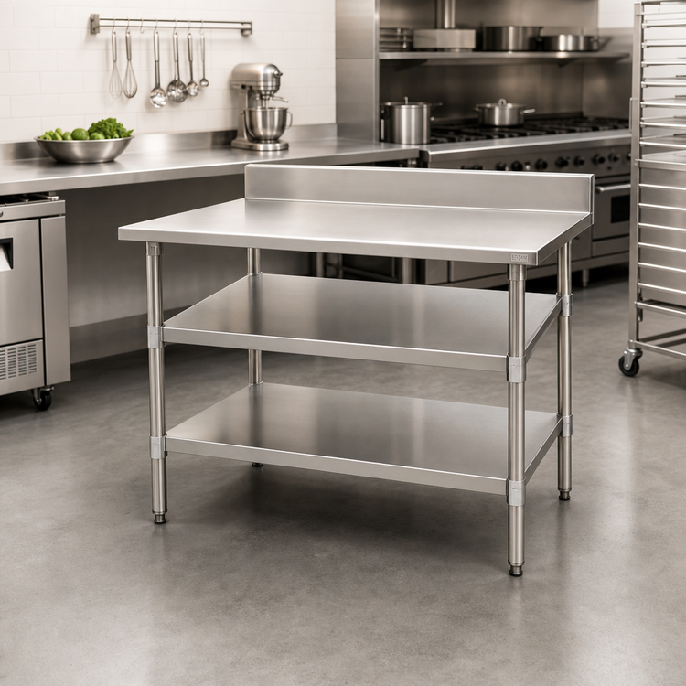 Product image #2 for 36" x 30" Adjustable Stainless Steel Work Table Undershelf for Uni-Lok® Hat Channel Frames
