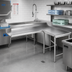 Thumbnail image #2 for Eagle Group Right-Hand Island Clean Dishtable, 60-Inch Machine-to-Corner and Corner-to-End, 16-Gauge 430 Stainless Steel