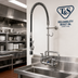 Thumbnail image #2 for T&S Brass EasyInstall 8-Inch Wall-Mount Pre-Rinse Unit with 12-Inch Swing Nozzle and Add-On Faucet