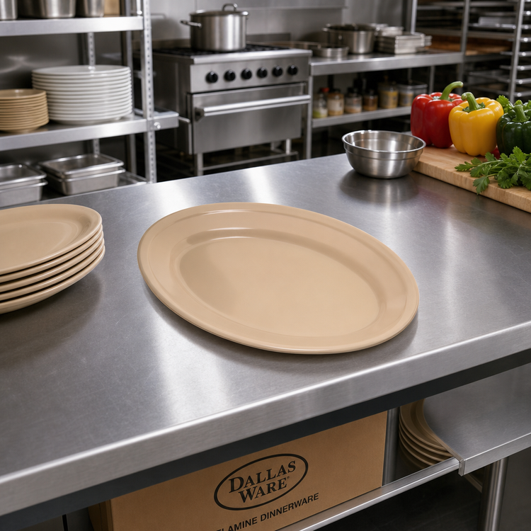 Product image #3 for Dallas Ware® Oval Melamine Platter, 9-1/4 x 6-1/4 Inch, Tan
