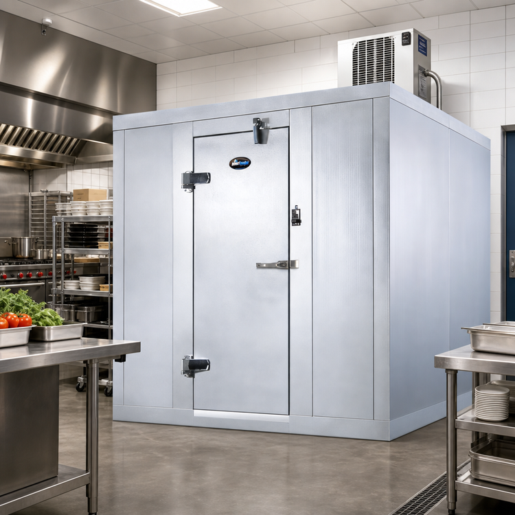 Product image #2 for 8' x 12' Outdoor Floorless Walk-In Cooler with Remote R-448A Refrigeration