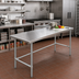 Thumbnail image #2 for 72-Inch x 14-Inch Stainless Steel Reinforced Work Table with Galvanized Legs