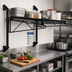 Thumbnail image #2 for Quantum Wall-Mount Cantilever Single Shelf Wire Shelving Unit, 72 x 24 Inch, Black Epoxy Antimicrobial