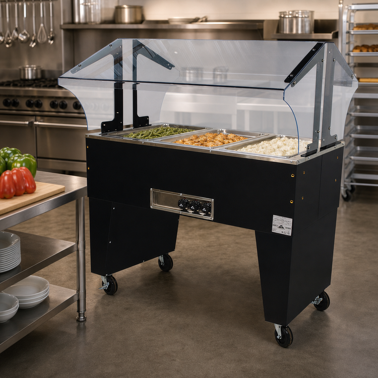 Product image #2 for Advance Tabco Triumph (Supreme) Portable Electric Hot Food Buffet Table, 3 Wells, Open Base, 120V