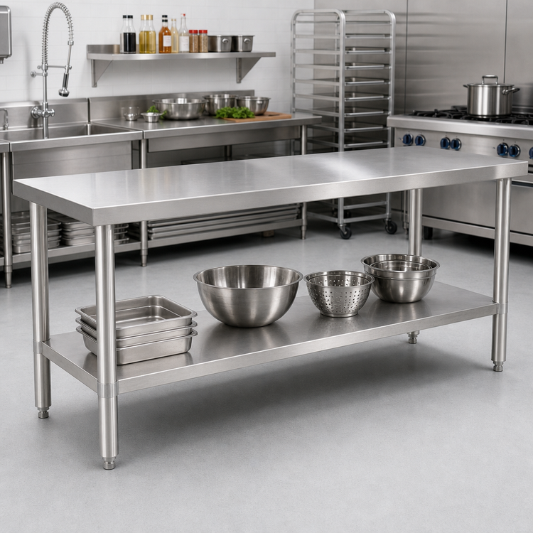 Product image #2 for Stainless Steel Undershelf for 60"W x 24"D Work Table