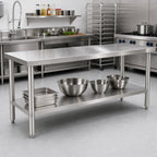Thumbnail image #2 for Klinger's Trading SSGUD2460 Stainless Steel Undershelf for 60"W x 24"D Work Table