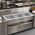 Thumbnail image #2 for Vollrath Short-Side Modular 3-Pan Marine-Grade Stainless Steel Drop-In Hot Well with Thermostatic Controls, Auto-Fill, and Manifold Drain
