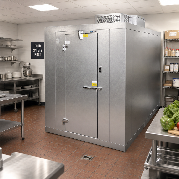 Product image #2 for QS Series Quick Ship Indoor +35°F Walk-In Cooler, 8' x 12' x 7'7" High, with Floor and Self-Contained R290 Refrigeration System