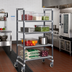 Thumbnail image #2 for Cambro Camshelving Elements XTRA 4-Shelf Vented Mobile Starter Unit, 24 x 48 x 78-1/4 Inches, Speckled Gray