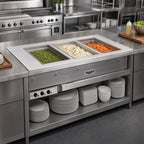 Thumbnail image #2 for Vollrath 3664720HD Short-Side 2-Pan Drop-In Hot Well with Wet Operation, Infinite Controls, and Manifold Drain