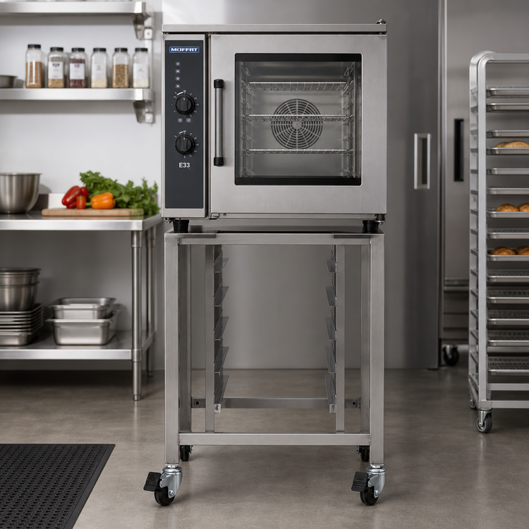 Product image #2 for Moffat SK33 Stainless Steel Equipment Stand with Casters for E33 Series Convection Ovens