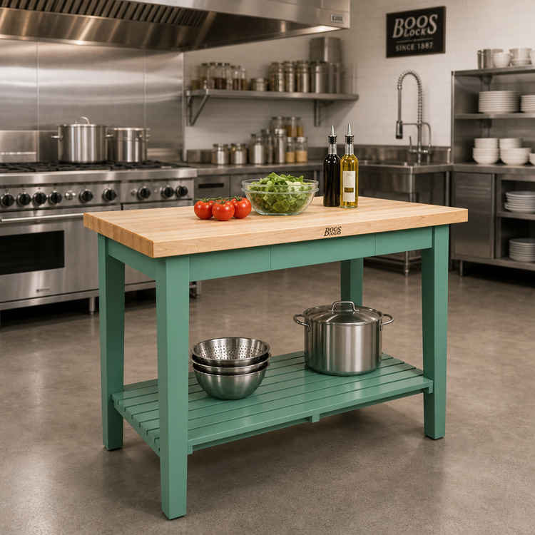 Product image #3 for John Boos Classic Country Wood Top Work Table with Slatted Undershelf, 36 x 25 Inches