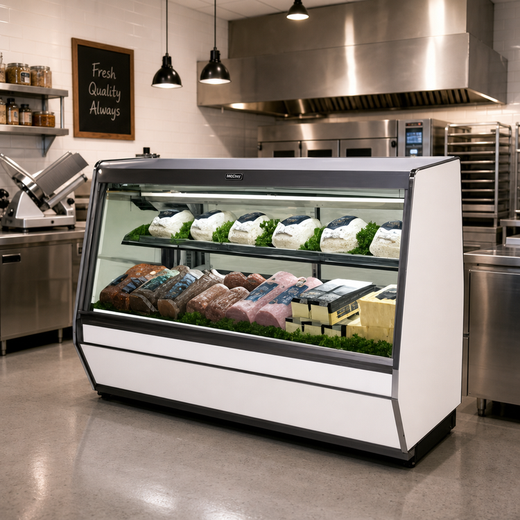 Product image #2 for Howard-McCray 98-Inch Full-Service Deli Meat & Cheese Service Case, Remote Refrigeration, Straight Glass, LED Lighting