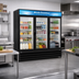 Thumbnail image #2 for Kelvinator Commercial 81-Inch Three-Section Glass Door Merchandiser Refrigerator, 72 Cu. Ft., Bottom-Mount