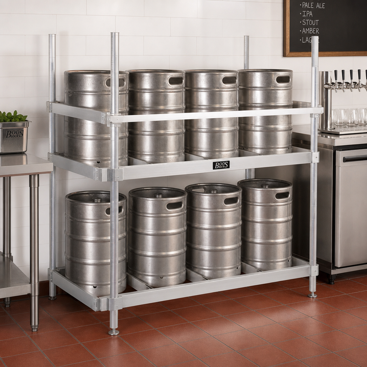 Product image #2 for John Boos Aluminum Rear Keg Strap for 80"W x 20"D Keg Rack