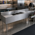 Thumbnail image #2 for Eagle Group 2200 Series 10-Foot Underbar Combination Unit with 3 Sink Bowls, Dual Ice Bins, and Drainboards