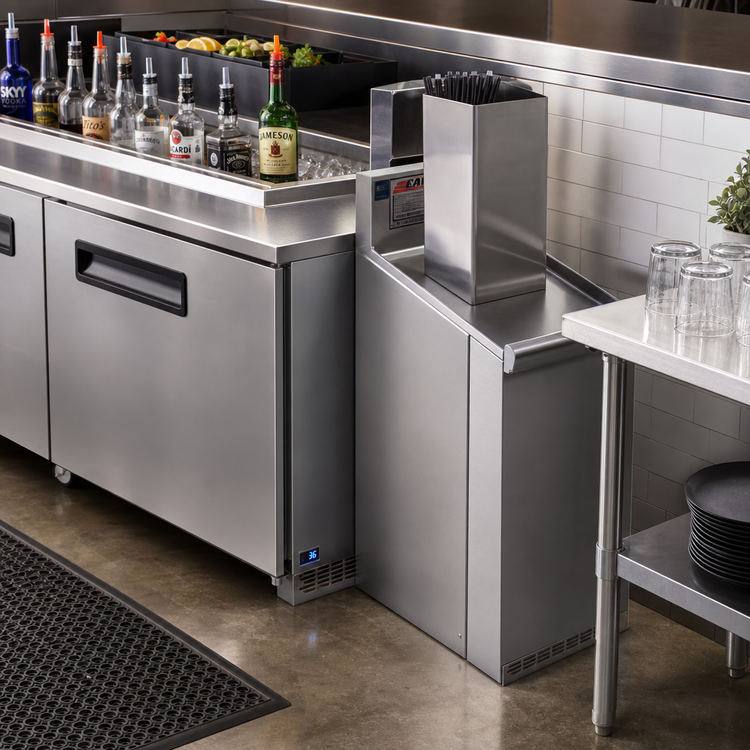 Product image #2 for 2200 Series Underbar Side-To-Side Modular Add-On Filler Stand with Tube Chase, 6-Inch W x 24-Inch D