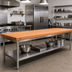 Thumbnail image #2 for Boos Block American Cherry Edge Grain Kitchen Countertop with Full-Length Rails, 144 x 38 x 3 Inches, Oil Finish