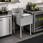 Thumbnail image #3 for Perlick Corporation Top Shelf TSF18PS-SBR 18-Inch 1-Compartment Stainless Steel Underbar Prep Sink with Cutting Board and Glass Rinser