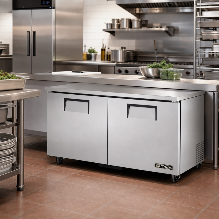 Product image #2 for True 60-Inch Two-Section Undercounter Freezer with Solid Doors and R290 Refrigeration