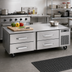 Thumbnail image #2 for Randell 53-Inch Self-Contained Refrigerated Chef Base Equipment Stand with 2 Drawers, Right-Side Compressor