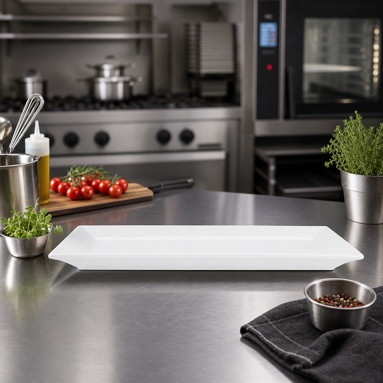 Product image #2 for Quattro 16 x 9 Inch Rectangular Flat-Edge Fully Vitrified Ceramic Plate