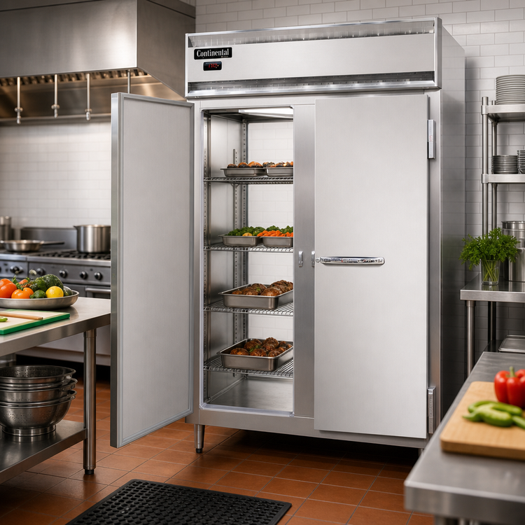 Product image #2 for Continental Refrigerator Designer Line DL2W-SS-PT 50 cu.ft. Two-Section Pass-Thru Heated Holding Cabinet