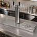 Thumbnail image #2 for Surface-Mount Stainless Steel Drip Tray Trough with Integral Glass Rinser and Metropolis T Draft Tower Cutout, 24 x 8.5 Inches