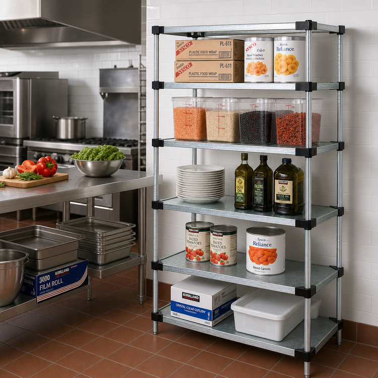 Product image #2 for Quantum Solid Shelving Starter Kit, 24-Inch W x 21-Inch D x 54-Inch H, 5 Shelves