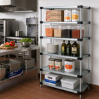 Thumbnail image #2 for Quantum WR54-2124SG-5 Solid Shelving Starter Kit, 24"W x 21"D x 54"H, 5 Shelves, Galvanized Steel, Stationary
