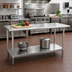 Thumbnail image #2 for Advance Tabco Special Value Series 72 Inch x 24 Inch Flat Top Stainless Steel Work Table with Undershelf
