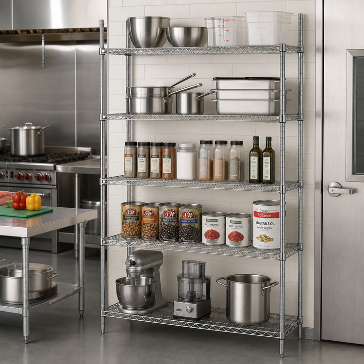 Product image #2 for Metro Super Erecta Super Adjustable Chrome-Plated Wire Add-On Shelving Unit, 42 Inch Wide x 18 Inch Deep x 74 Inch High, 5 Shelves