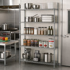 Thumbnail image #2 for Metro Super Erecta 5AA347C Chrome Wire Add-On Shelving Unit, 42W x 18D x 74H, 5 Adjustable Shelves