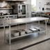 Thumbnail image #2 for Advance Tabco VLG-3610 120 Inch x 36 Inch 14 Gauge 304 Stainless Steel Work Table with Adjustable Galvanized Undershelf