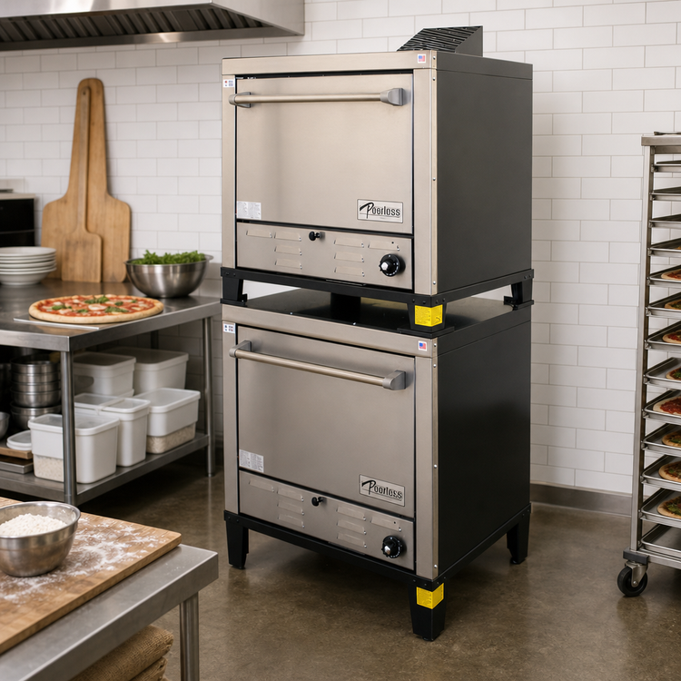 Product image #2 for Peerless C231P Double-Stacked Gas Pizza Deck Oven, Floor Model, 32 x 9-Inch or 8 x 18-Inch Capacity