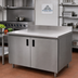 Thumbnail image #2 for Advance Tabco Special Value Economy Enclosed Work Table, 48 x 24 Inches, 16 Gauge 304 Stainless Steel Top, 5-Inch Backsplash