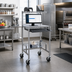Thumbnail image #2 for Eagle Group Chrome Wire Mobile Computer Workstation with Keyboard Drawer, 24 x 24-Inch Top, and Polyurethane Tread Casters