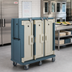 Thumbnail image #3 for Cambro Tall Profile Insulated 3-Compartment Meal Delivery Cart, 30-Tray Capacity, 14 x 18 Tray Size, Slate Blue/Cream Doors