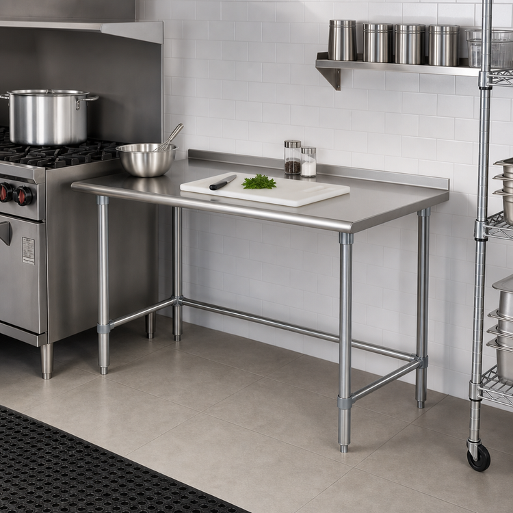 Product image #2 for Eagle Group BlendPort® Deluxe Series Corner Stainless Steel Work Table, 30 x 24 Inches, 16-Gauge Top, 1-1/2 Inch Rear Upturn