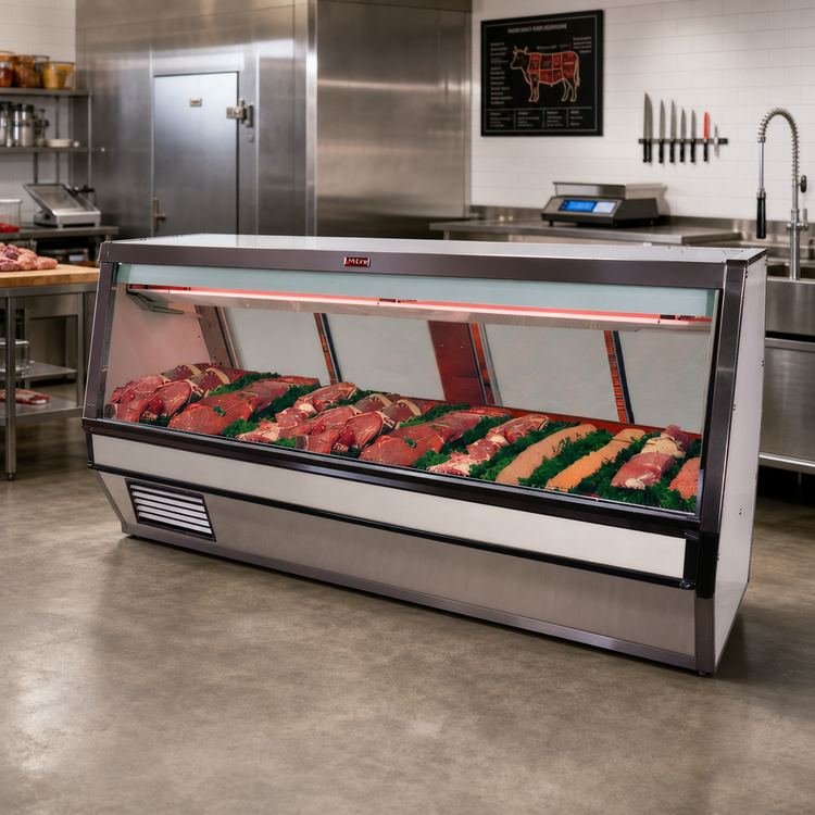 Product image #2 for Howard-McCray 40E Series 8-Foot Remote Full-Service Red Meat Service Case, Stainless Steel, LED