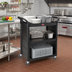 Thumbnail image #2 for Rubbermaid Commercial Products Three-Shelf Plastic Utility Bus Cart, Black, with 3-Inch Swivel Casters