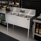 Thumbnail image #2 for Krowne Royal Series KR19-33C 36-Inch Three-Compartment Stainless Steel Underbar Bar Sink with Swing-Spout Faucet, No Drainboards
