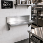 Thumbnail image #2 for John Boos BHS524R6-X 24-Inch Wall-Mounted Stainless Steel Lavatory Shelf with 4-Inch Rear Riser, 16-Gauge Type 300, Satin Finish