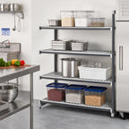 Thumbnail image #2 for Cambro Camshelving® Elements EXA184864V4480 4-Tier Stationary Add-On Polymer Shelving Unit, 18 x 48 x 64 in, Vented, Speckled Gray