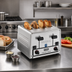 Thumbnail image #2 for Waring WCT855 Heavy-Duty Switchable Bread/Bagel 4-Slot Pop-Up Toaster, 240V