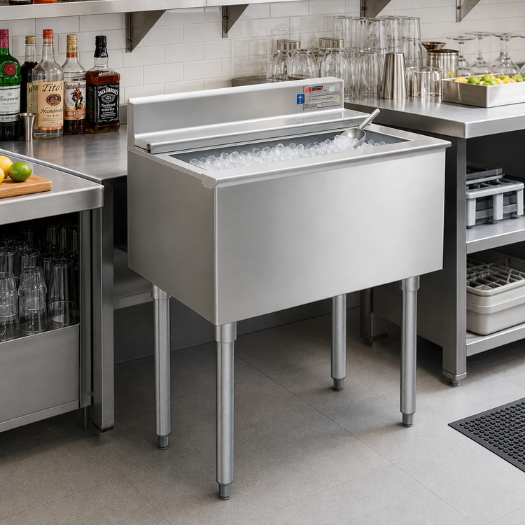 Product image #2 for Eagle Group 2200 Series Underbar Ice Bin/Cocktail Unit with 7-Circuit Cold Plate, 42-Inch W x 24-Inch D, 120-Lb. Capacity