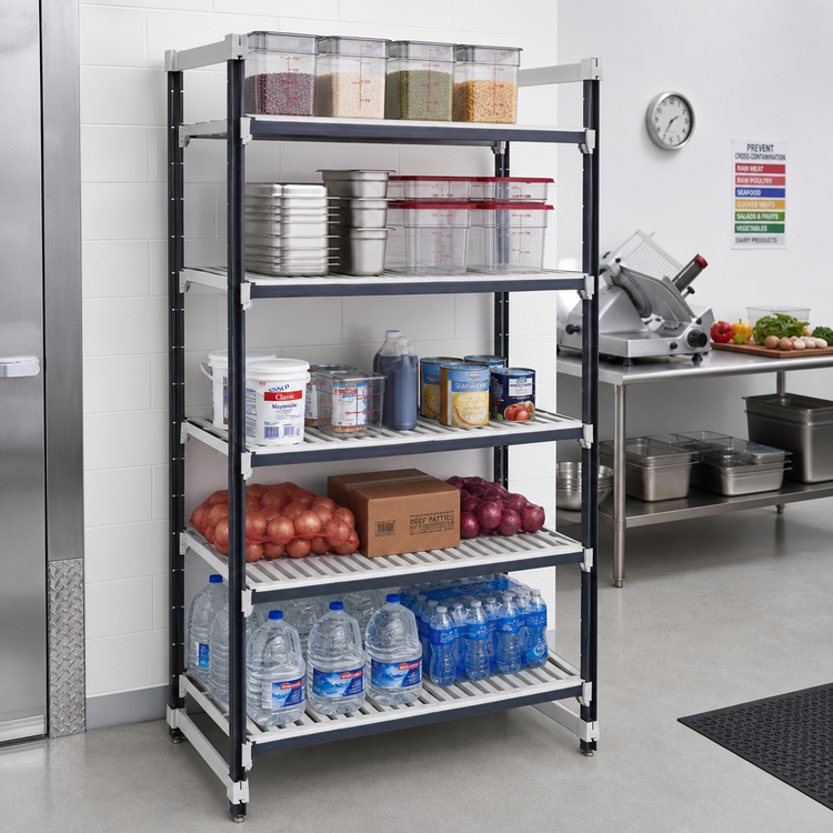 Product image #2 for Cambro Camshelving Elements XTRA 5-Shelf Vented Stationary Starter Unit, 18 x 60 x 84 Inches