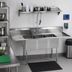 Thumbnail image #2 for BK Resources Three-Compartment Stainless Steel Sink with Left and Right Drainboards, 75-Inch Wide